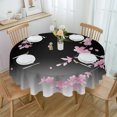 thumbnail image 1 of Japanese Cherry Blossom Moon Minimalist Round Tablecloth Waterproof Table Cover for Wedding Party Decoration Dining Table Cover, 1 of 5