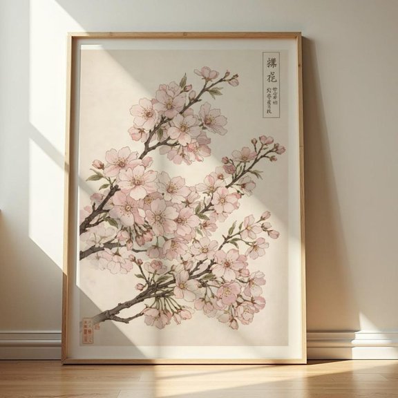 Japanese Cherry Blossom Sakura Botanical Poster Unframed Paper Print