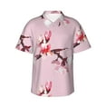 thumbnail image 1 of Japanese Cherry Blossom Sakura Hawaiian Shirts For Men, Summer Short-Sleeve Relaxed-Fit Button-Down Shirts Small, 1 of 9