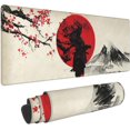 thumbnail image 1 of Japanese Cherry Blossom Samurai Gaming Mouse Pad 31.5x11.8inch, Non-Slip Computer Mouse Pad Waterproof Keyboard Pad, 1 of 6