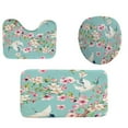 thumbnail image 1 of Japanese Cherry Blossom Shower Curtain Set Non-Slip Rug Toilet Lid Cover Bath Mat Spring Sakura Flower Pastoral Bathroom Curtain, 1 of 5