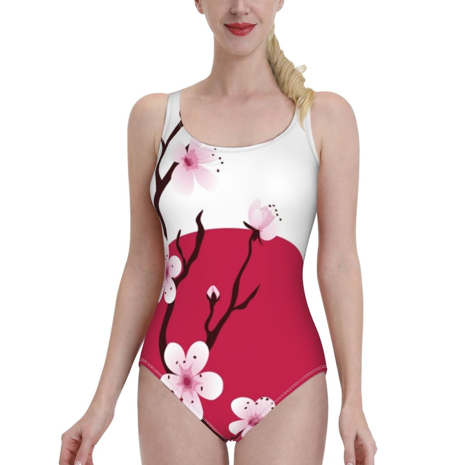 Japanese Summer Black Ruffle Cross Strings One Piece Swimsuit Swim Suit SD01993