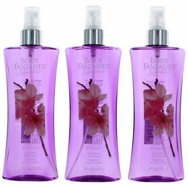 Japanese Cherry Blossom by Body Fantasies, 3 Pack 8 oz Fragrance Body