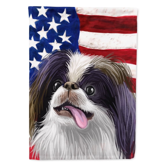 Japanese Chin American Flag Flag Canvas House Size