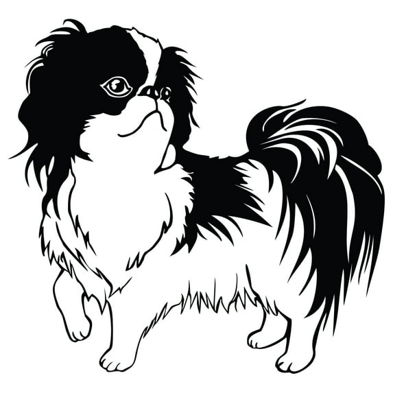 Japanese Chin Decal | Indoor/Outdoor | Dog Lover Super Cute Sticker for SUV Windows, Dorm Rooms, Bedroom, Offices | SignMission personalized gift | 12"