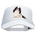 thumbnail image 1 of Japanese Chin Dog Patched Foam Front Golf Style Mesh Back Cap - White OSFM, 1 of 5