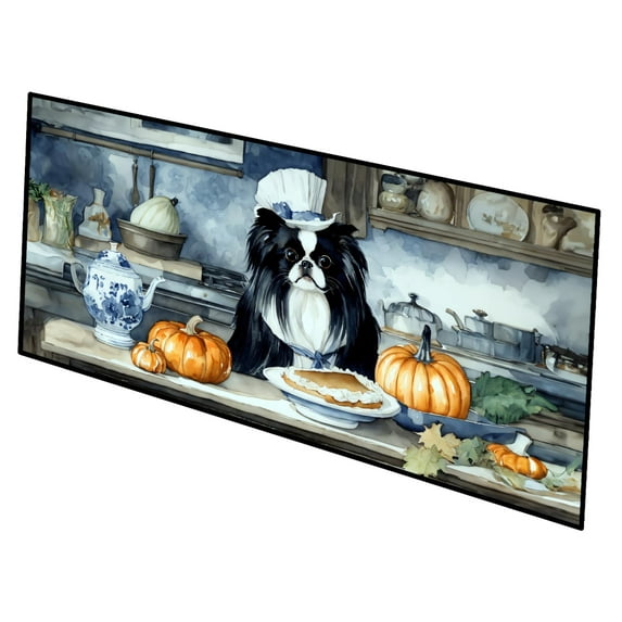 Japanese Chin Fall Kitchen Pumpkins Runner Mat 28x58 58 in x 28 in