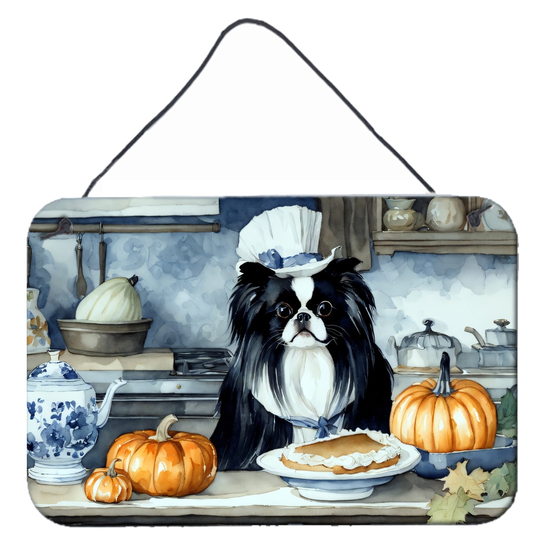 Japanese Chin Fall Kitchen Pumpkins Wall or Door Hanging Prints 8 in x ...