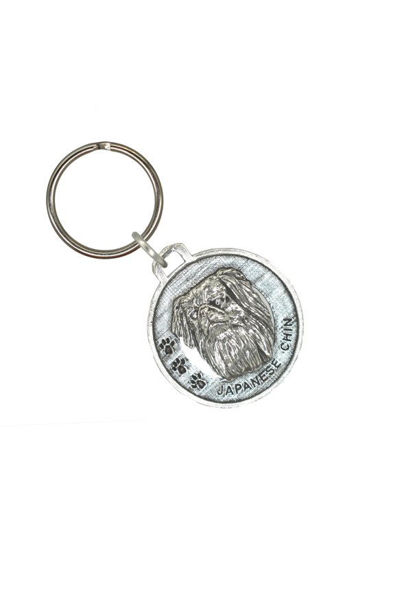 Japanese Chin Keychain, D108KC, 1 1/2 Inch, Dog Breed, Companion, Metal, Pet, Gift, Handmade in the USA, Wide Range of Dog Breeds Available, 100% American Made