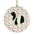 thumbnail image 1 of Japanese Chin Merry Christmas Ceramic Ornament 2.8 in x 2.8 in, 1 of 3