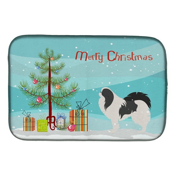 Japanese Chin Merry Christmas Tree Dish Drying Mat