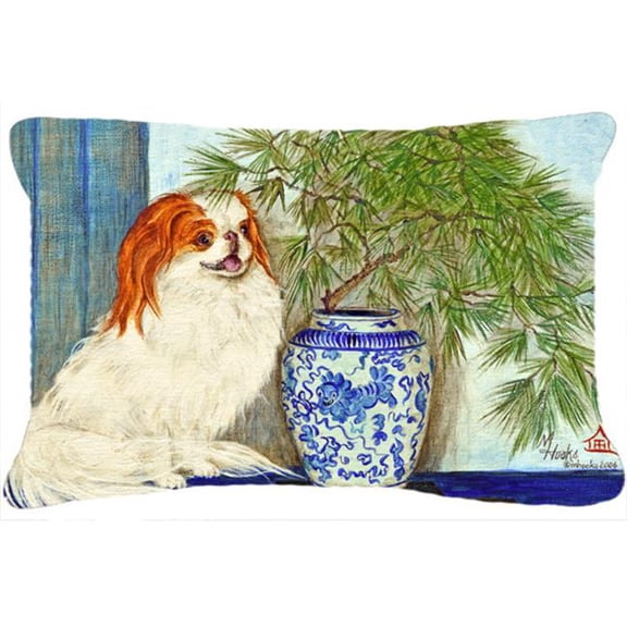 Japanese Chin Ming Vase Fabric Decorative Pillow