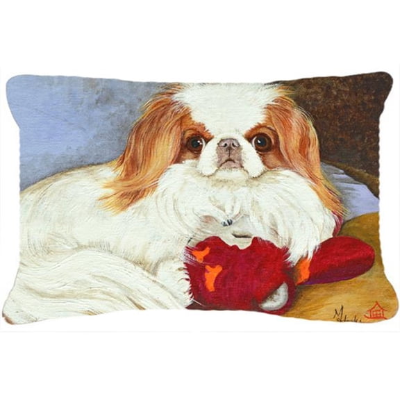 Japanese Chin Pink Gorilla Fabric Decorative Pillow
