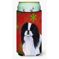thumbnail image 1 of Japanese Chin Red and Green Snowflakes Holiday Christmas Tall Boy Hugger, 1 of 1