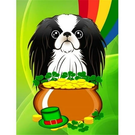 Japanese Chin St. Patricks Day Canvas House Flag