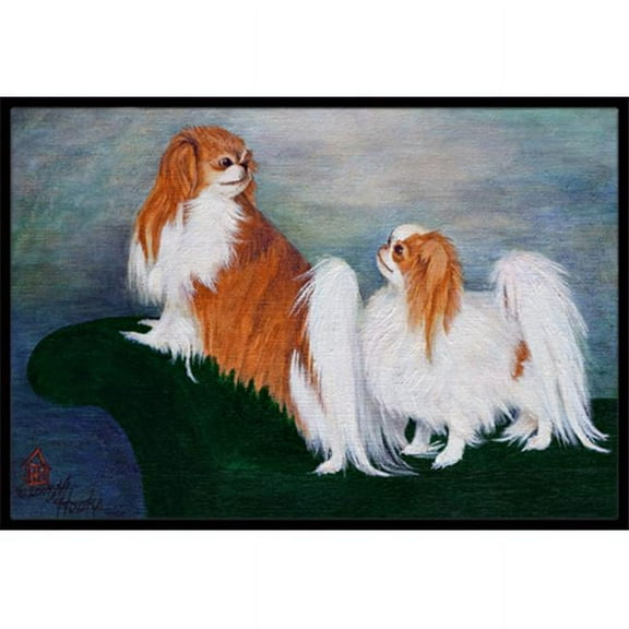 Japanese Chin Standing On My Tail Indoor & Outdoor Mat- 24 x 36 in.