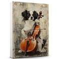 thumbnail image 1 of Japanese Chin Vintage Dog Cello Canvas – Artistic Music, Japanese Chin Dog with Cello Stretched Canvas Size 8x12 Wall Print for Bedroom, Living Room, Office, 1 of 5