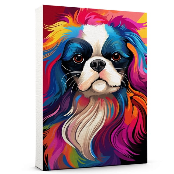 Japanese Chin Watercolor Dog Art Print Poster, Wall art Painting Decor, Puppies Colorful, Puppy Pop Art Home Decor Artwork For Bedroom Living Room Bathroom Decor,