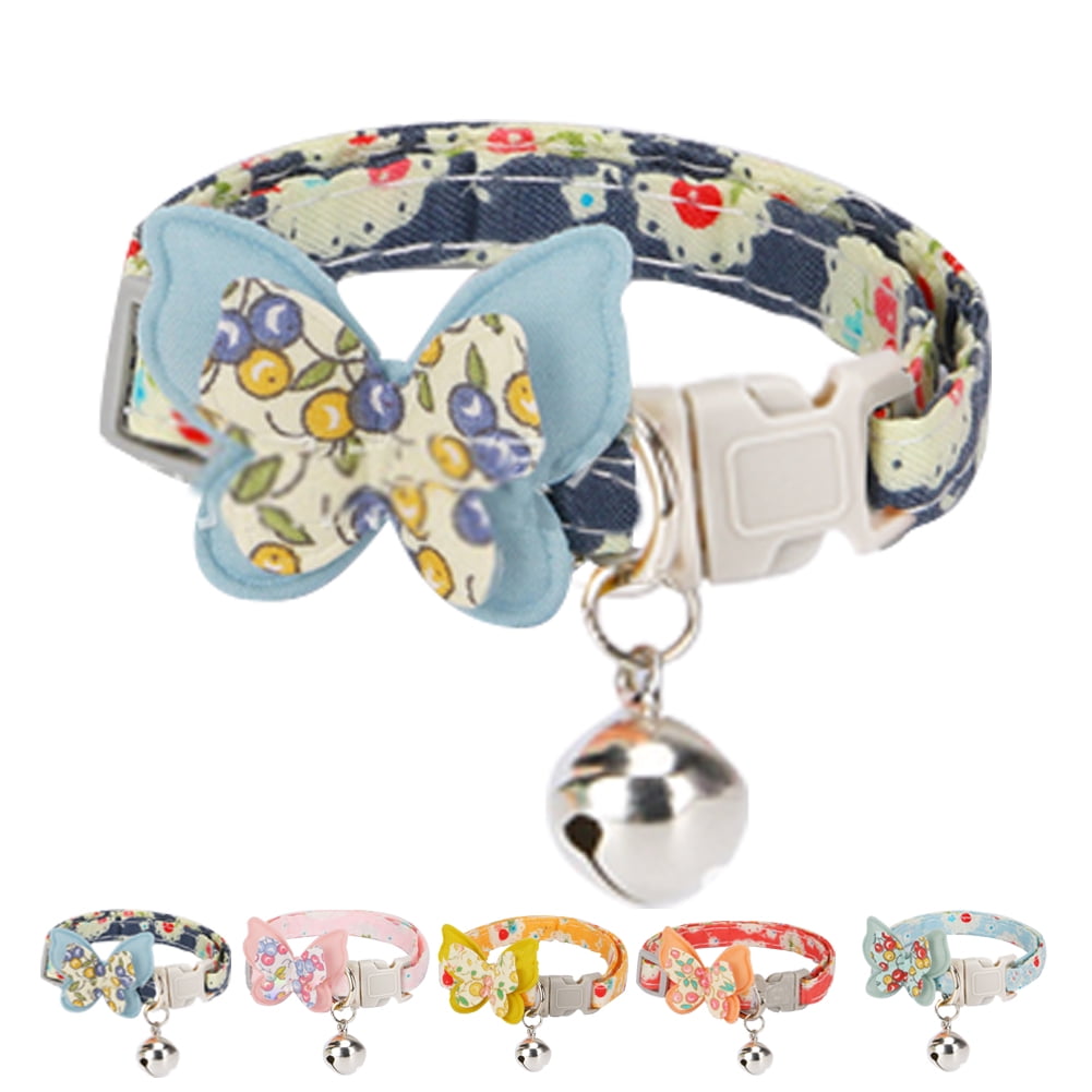 Japanese Chirimen Kitten Collar with Bell Japanese Kimono Cat Collar