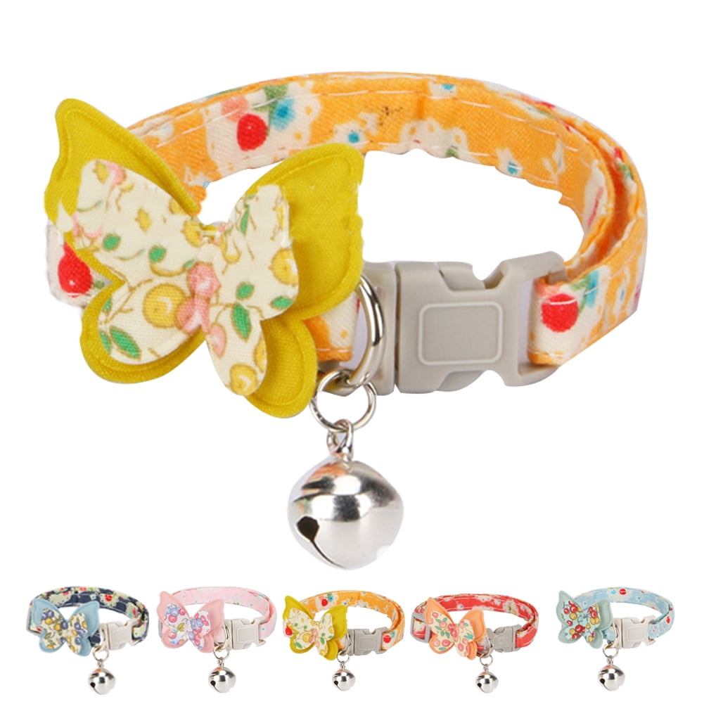 Japanese Chirimen Kitten Collar with Bell Japanese Kimono Cat Collar