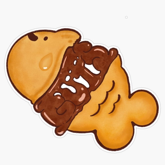Japanese Chocolate Fish Sweet Bakery Snack Slogan Vinyl Sticker