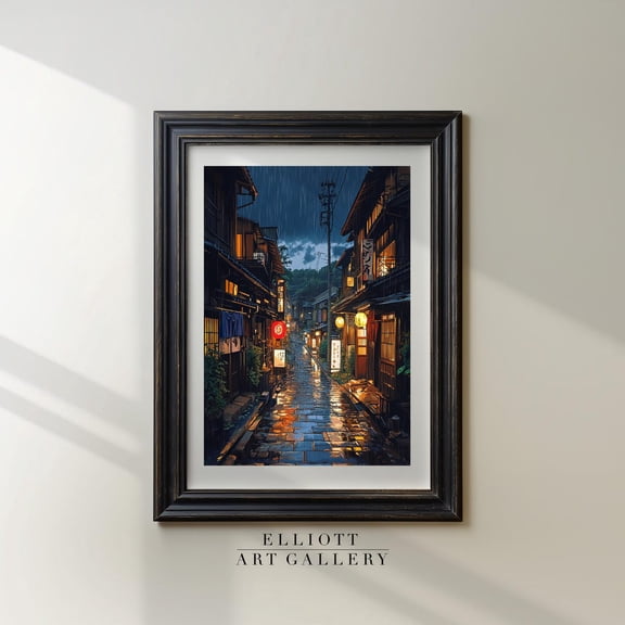 Japanese City Street Print Poster City Street Scene Modern Scene Wall Decor Poster Art Poster E1051, Unframed Poster Size 16x24 F03.1.18l846