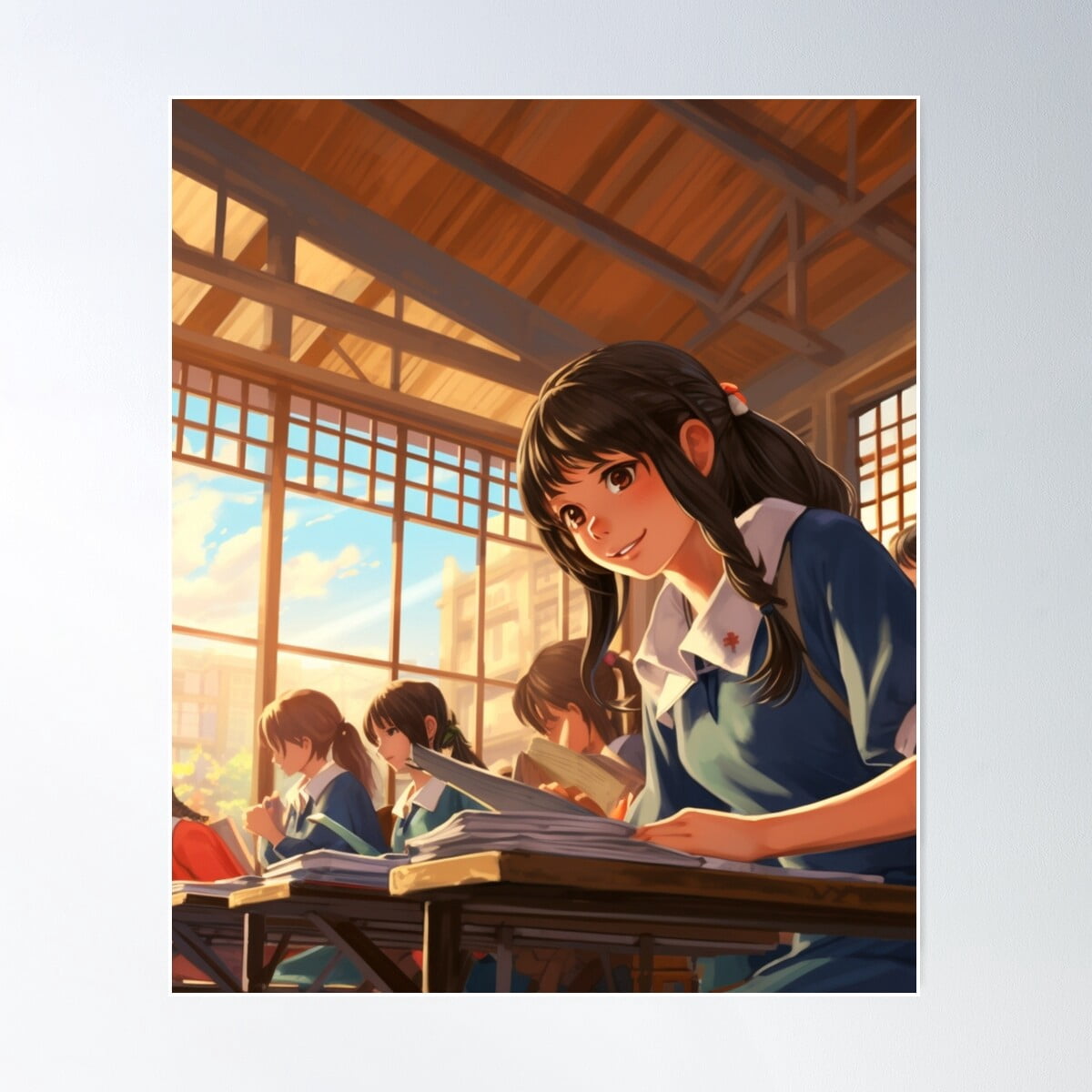 Japanese Classroom Poster Wall Art, Modern Wall Decor For Living Room ...