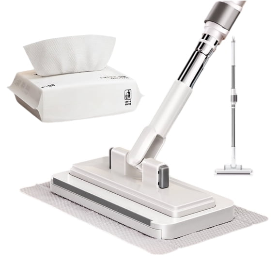 Japanese Clip Mop, Hands Free Flat Mop, Easy Tap Snap Grip Mini Mop, Zero Touch Clamp Mop Disposable Dust Mop for Any Cloth, Dry and Wet Use