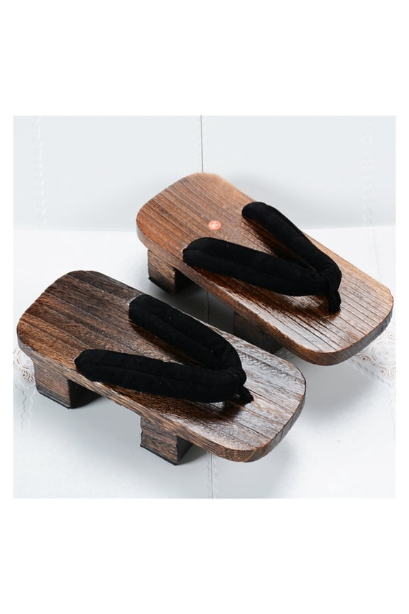 Japanese Clogs Geta Wooden Flip Flops Retro Sandals Slippers Shoes Kimono Cosplay Costume Shoes,Japanese Two-Teeth Wood Shoes,Traditional Slipper Summer Slippers