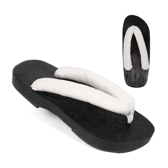 Japanese Clogs Geta Wooden Flip Flops Retro Sandals Slippers Shoes,Wooden Slippers Sandals Summer Beach Footwear,Flip Flops Shoes Anti-Skid Floral Mules Slippers Wooden Geta