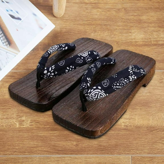 Japanese Clogs Slippers Sandals Flops for Men Women - Blue Square 40