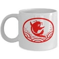 thumbnail image 1 of Japanese 11 oz Coffee Mug - Fish And Ramen Soup White Ceramic Gift, 1 of 4
