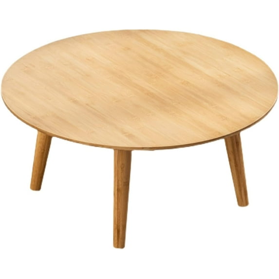 Japanese Coffee Table - Small Low Round Table for Home Study, Tatami, Bay Window, Computer and Gaming (Color: A, Size: 80 * 80 * 40CM)