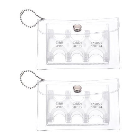 Japanese Coin Holder, 2Pcs Portable JPY Coin Organiser Dispenser 6 Slots with Pack for Japanese Yen Home Office, Clear