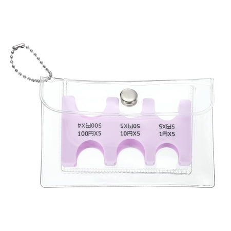 Japanese Coin Holder, Portable JPY Coin Organiser Dispenser 6 Slots with Pack for Japanese Yen Home Office, Light Purple