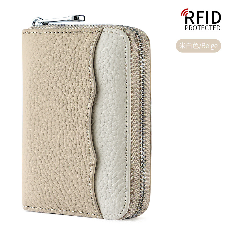 Japanese Coin Purse rfid Antitheft Brush Men‘s and Women‘s Zipper Coin