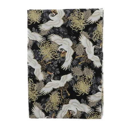 Japanese Cotton Fabric Bronzing Quarters Fabric Bundles, Sewing Quilting Fabric, (Asian Vintage Style) for Home Decor, Pillow Covers, DIY Projects Chrysanthemum Black