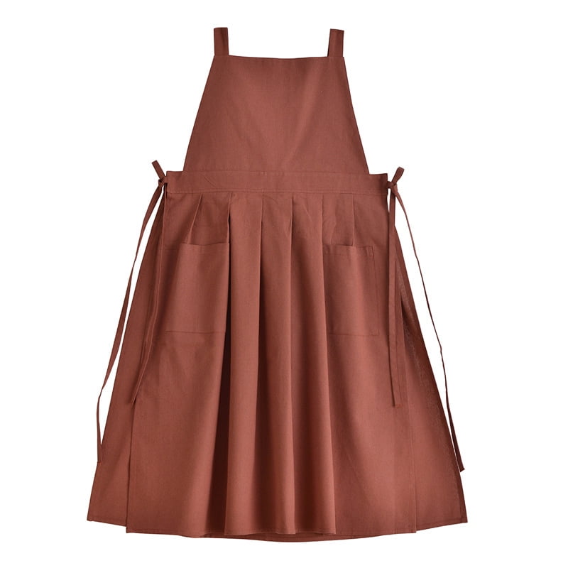 Grevosea Cotton Linen Apron Japanese Cross Back Apron For Women - Cotton Linen  Pinafore Dress With Pockets, Chef Baking Gardening Smock Plus Size Aprons  For Women
