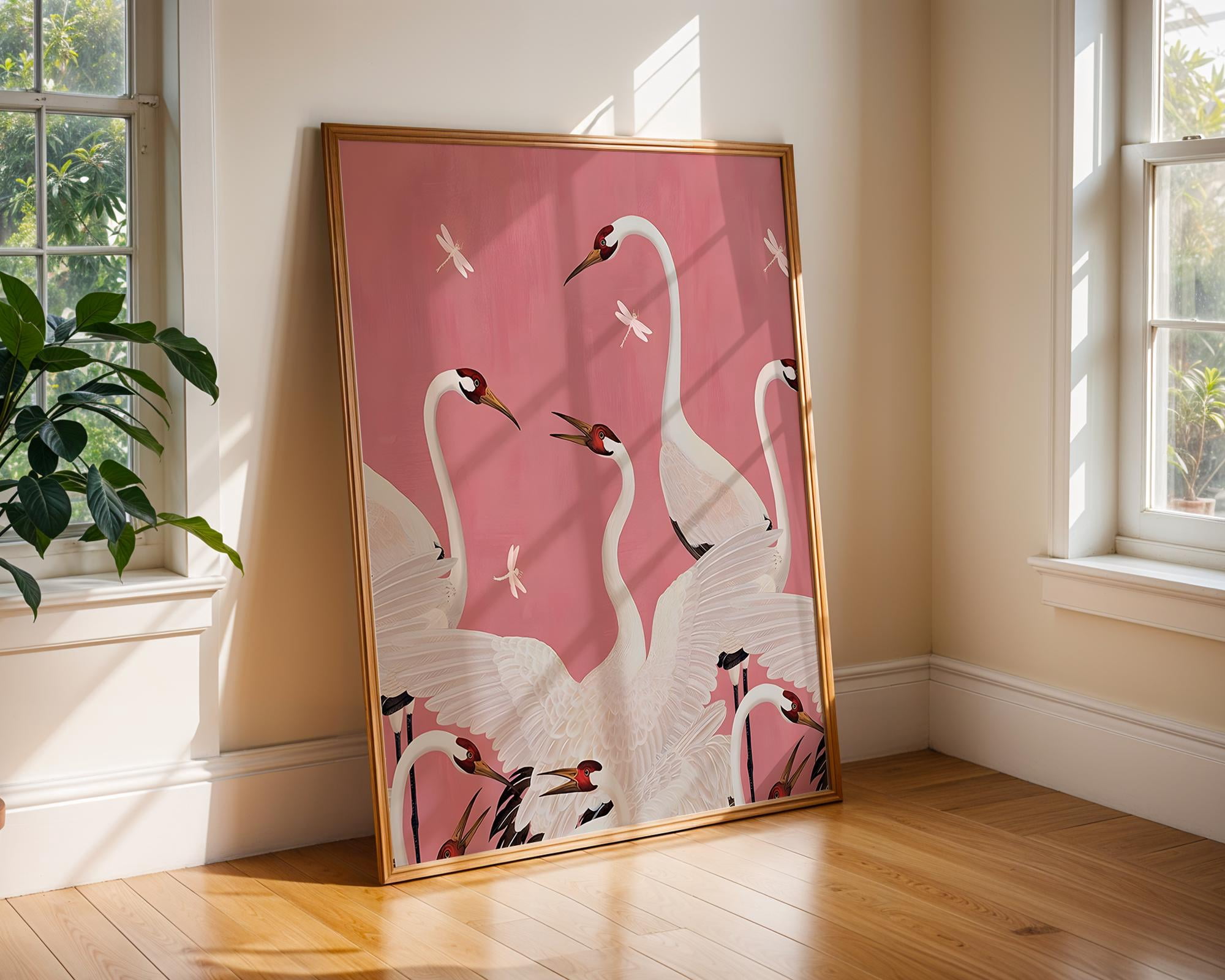 Japanese Crane Art Bird Elegant Nature Poster , Poster Print Only ...