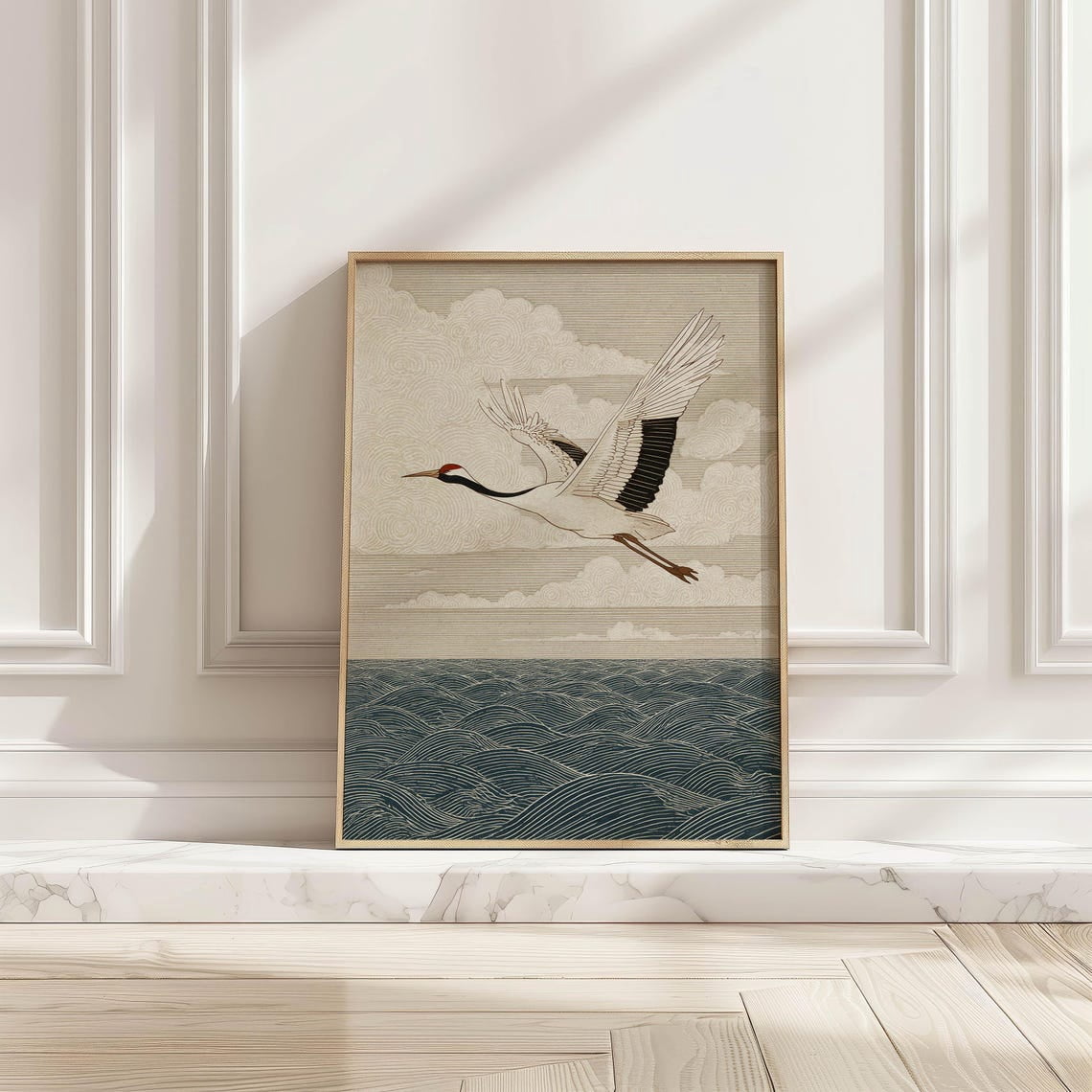 Birds Flying Wall Art Japandi Poster Flying Geese By Ohara Koson