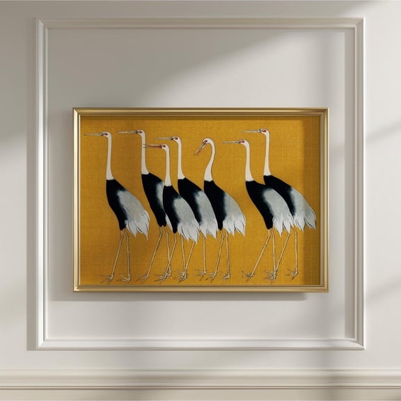 Japanese Cranes Ogata Korin Print, Unframed Paper Poster 8x10in