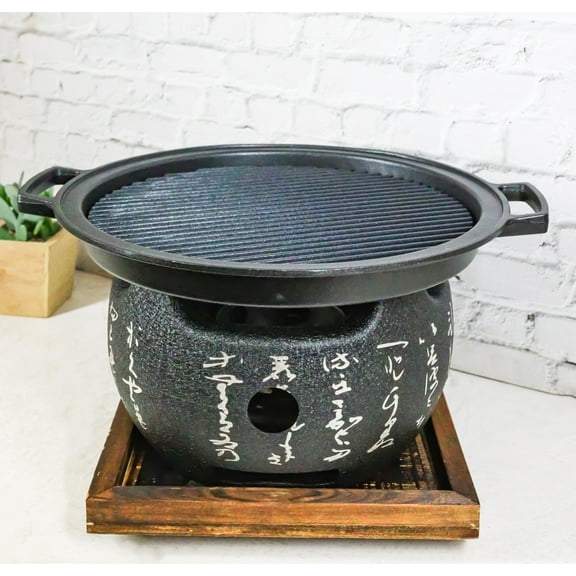Japanese Cuisine Portable Konro Charcoal Grill BBQ Stove With Comal And Trivet