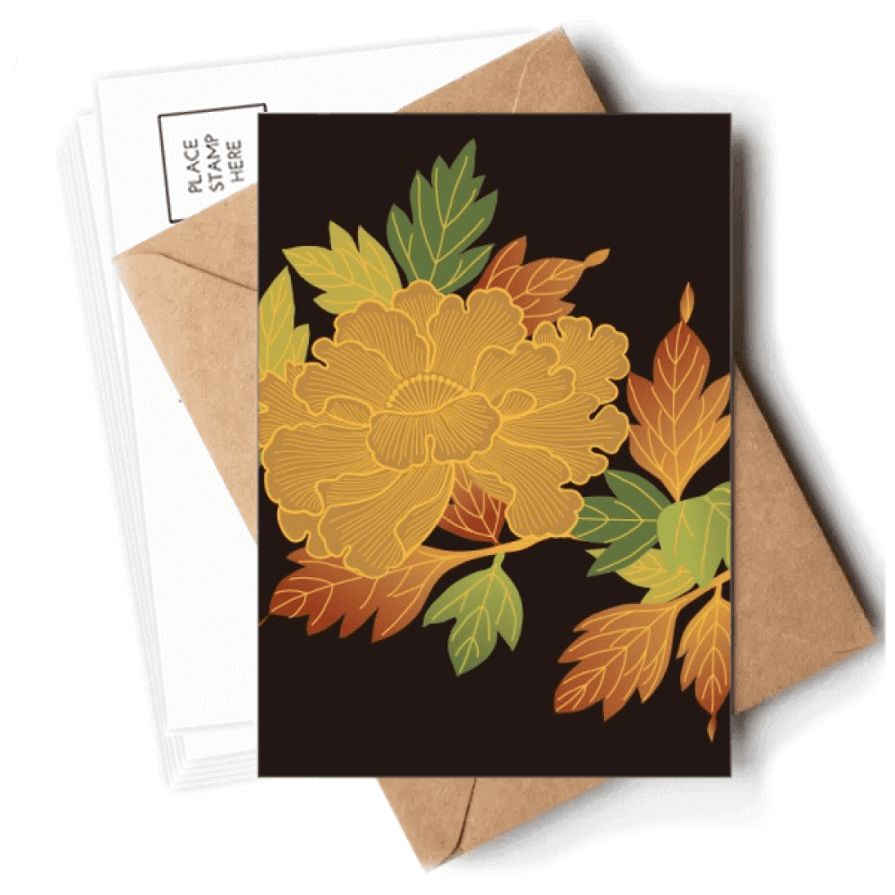 Japanese Culture Brown Black Postcards Envelopes Blank Note Cards Mailing