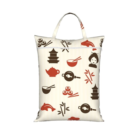 Japanese Culture Japan Travel Dirty Laundry Bag 1 PC , Portable Hanging Storage Bag for Gym Camping Beach Business Trips
