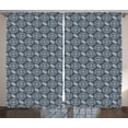 thumbnail image 1 of Ambesonne Floral Curtains 2 Panel Set, Japanese Ornate Abstract, 108" x 96", Charcoal Grey Dark Blue, 1 of 3