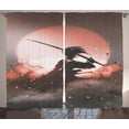 thumbnail image 1 of Ambesonne Japanese Curtains 2 Panel Set, Samurai Japan, 108" x 90", Salmon Umber, 1 of 3