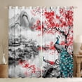 thumbnail image 1 of Japanese Curtains & Drapes Women,Cherry Blossom Peacock Window Curtains 38"Wx54"L,Ink Painting Branches Mountain Curtains,Aesthetics Floral Animal Bird Room Decor 2 Panels, 1 of 6