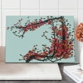 thumbnail image 1 of Japanese Cutting Board, Cherry Blossom Sakura Branch Brushstrokes Image Print, Decorative Tempered Glass Cutting and Serving Board, Large Size, Red and Brown, by Ambesonne, 1 of 1