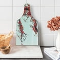 thumbnail image 1 of Japanese Cutting Board, Cherry Blossom Sakura Branch Brushstrokes Image Print, Decorative Tempered Glass Cutting and Serving Board, Wine Bottle Shape, Red and Brown, by Ambesonne, 1 of 1