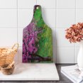 thumbnail image 1 of Japanese Cutting Board, Sakura Flowers Trees in Spring Garden Landscape Floral Pink Blossom Pattern, Tempered Glass Cutting and Serving Board, Wine Bottle Shape, Pink and Green, by Ambesonne, 1 of 5